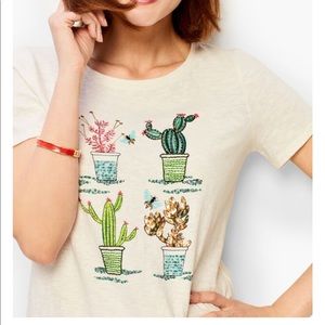 NWOT TALBOTS embellished flowering cactus tee